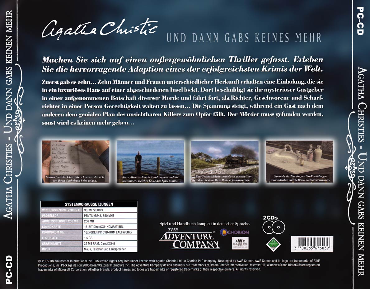 Agatha Christie: And Then There Were None - zadn CD obal