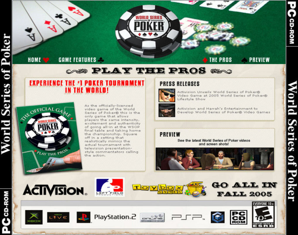 World Series of Poker - zadn CD obal 2