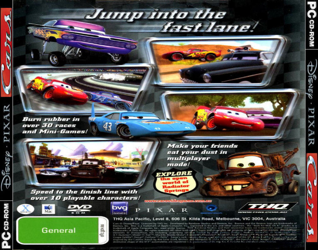 Cars: The Videogame - zadn CD obal