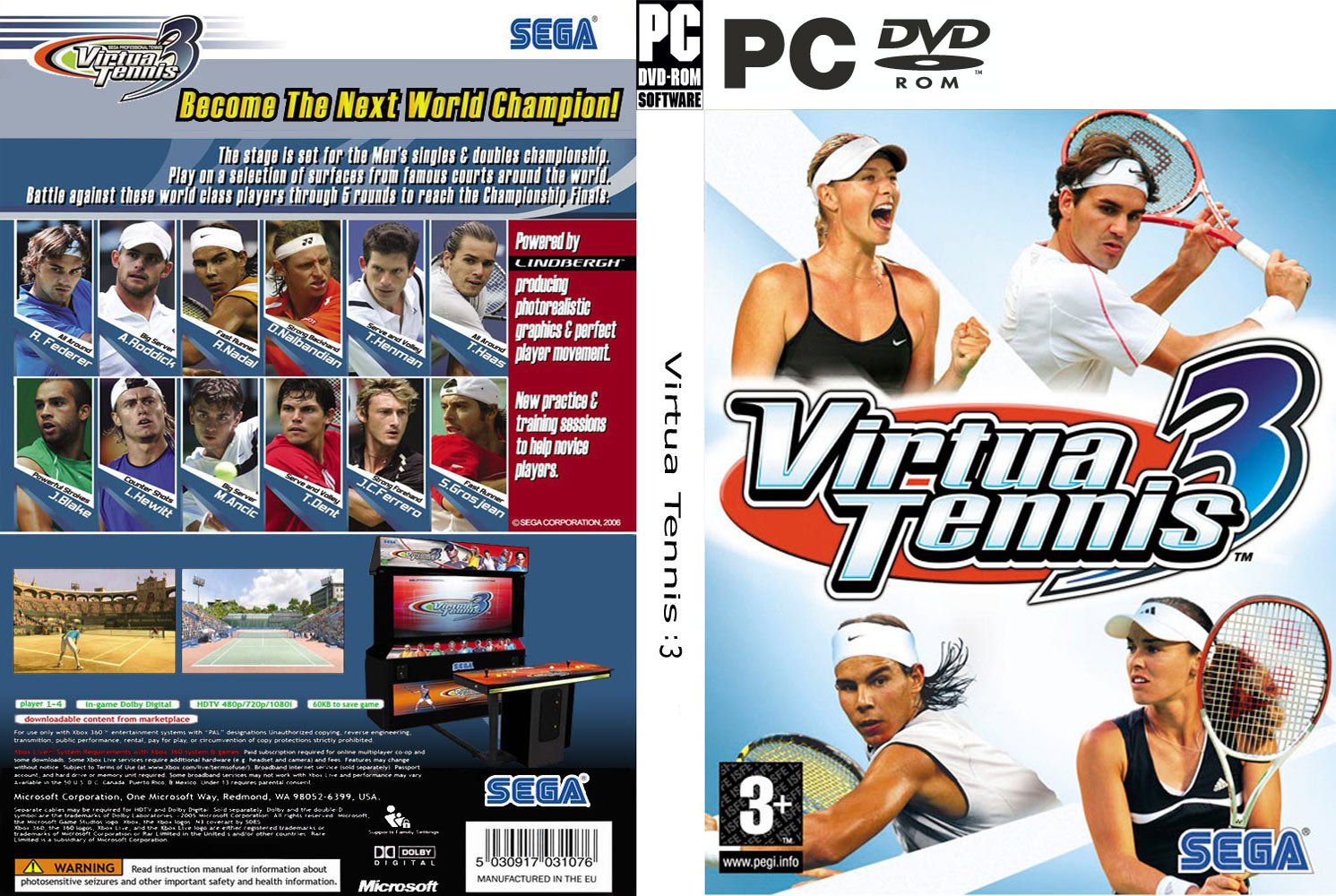 Virtua Tennis 3 - DVD obal 2