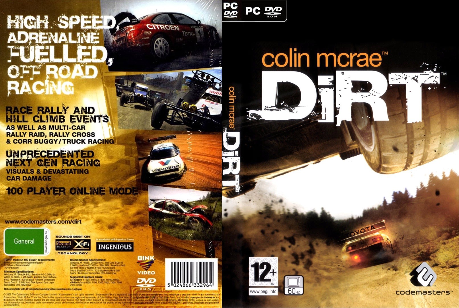 Colin McRae: DiRT - DVD obal