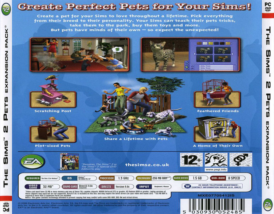The Sims 2: Pets - zadn CD obal