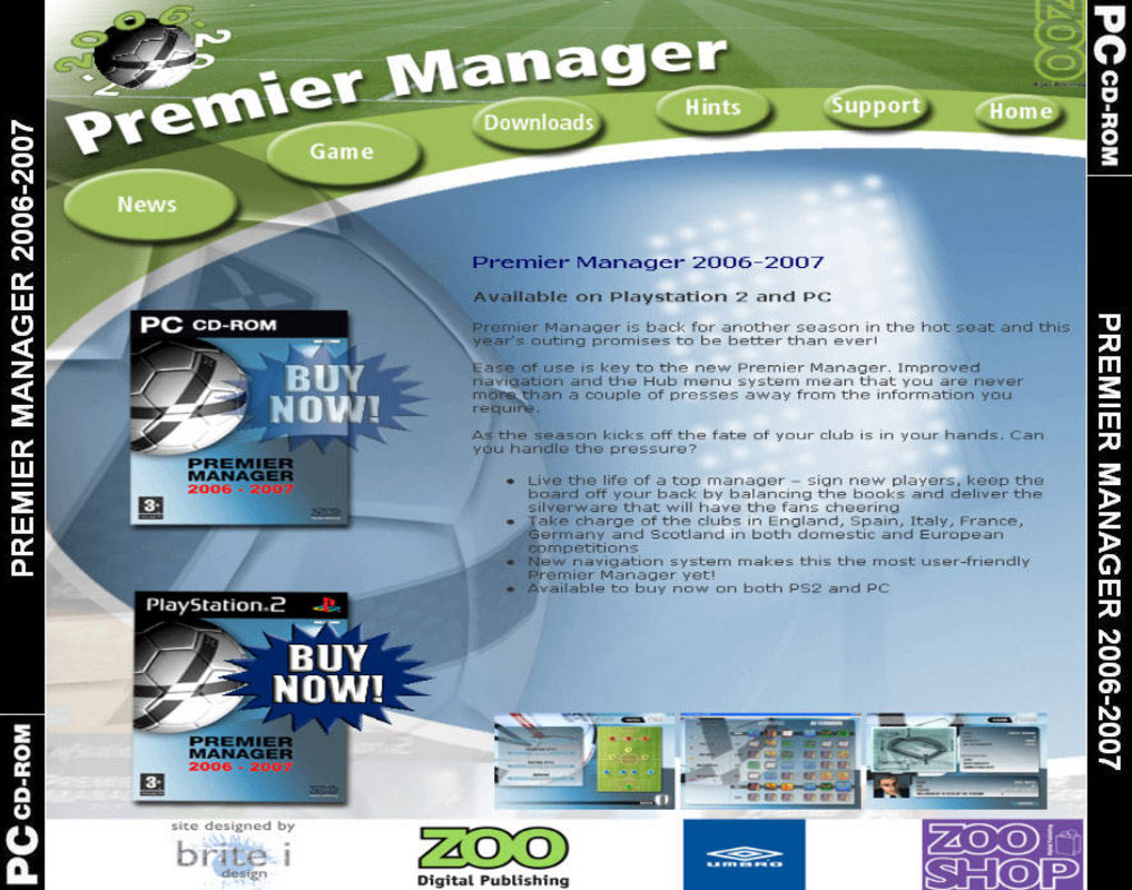 Premier Manager 2006 - 2007 - zadn CD obal