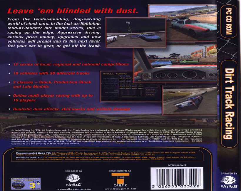 Dirt Track Racing - zadn CD obal