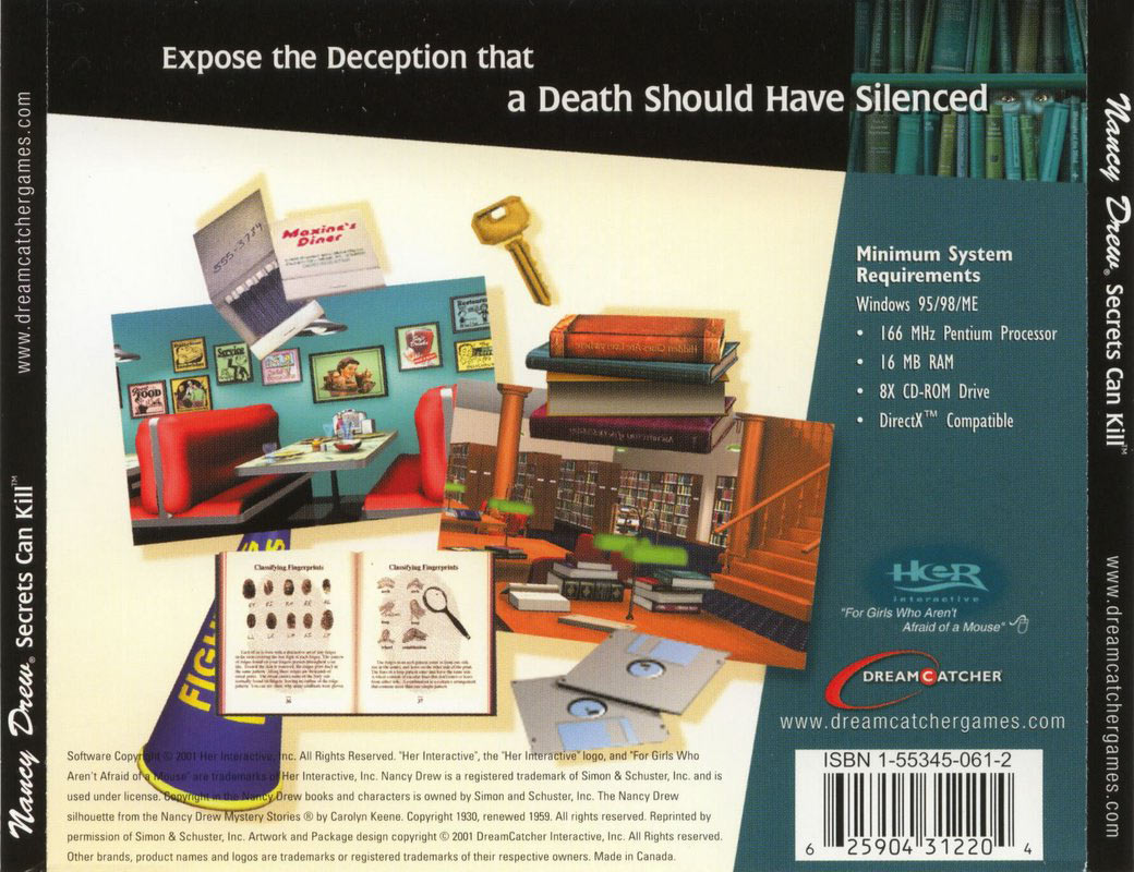 Nancy Drew: Secrets Can Kill - zadn CD obal