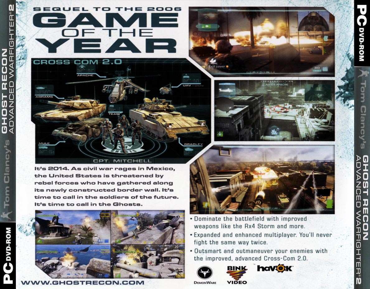 Ghost Recon: Advanced Warfighter 2 - zadn CD obal