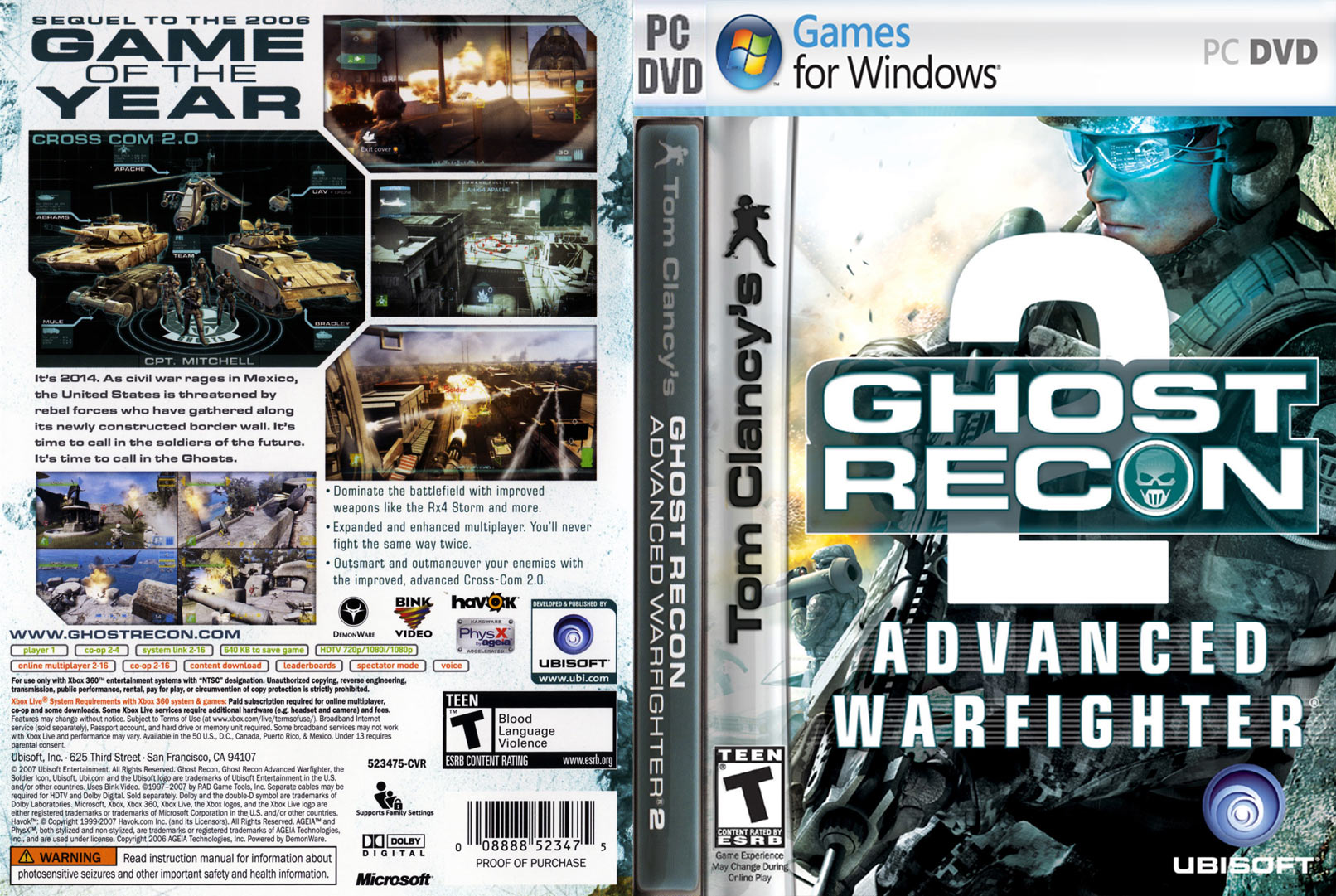 Ghost Recon: Advanced Warfighter 2 - DVD obal