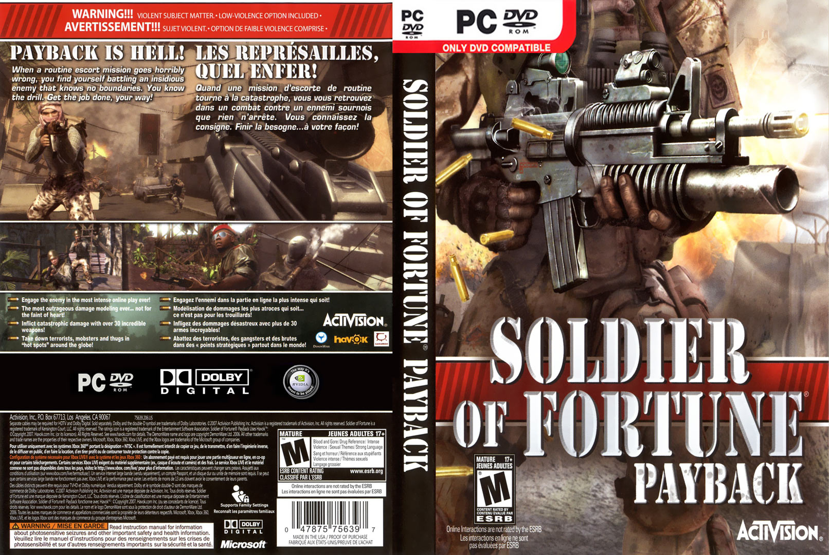 Soldier of Fortune 3: PayBack - DVD obal