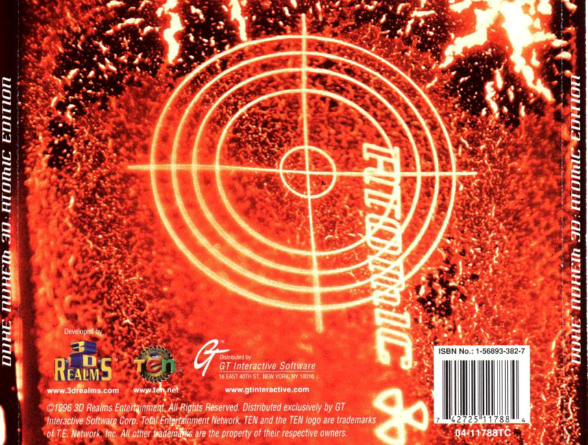 Duke Nukem 3D: Atomic Edition - zadn CD obal