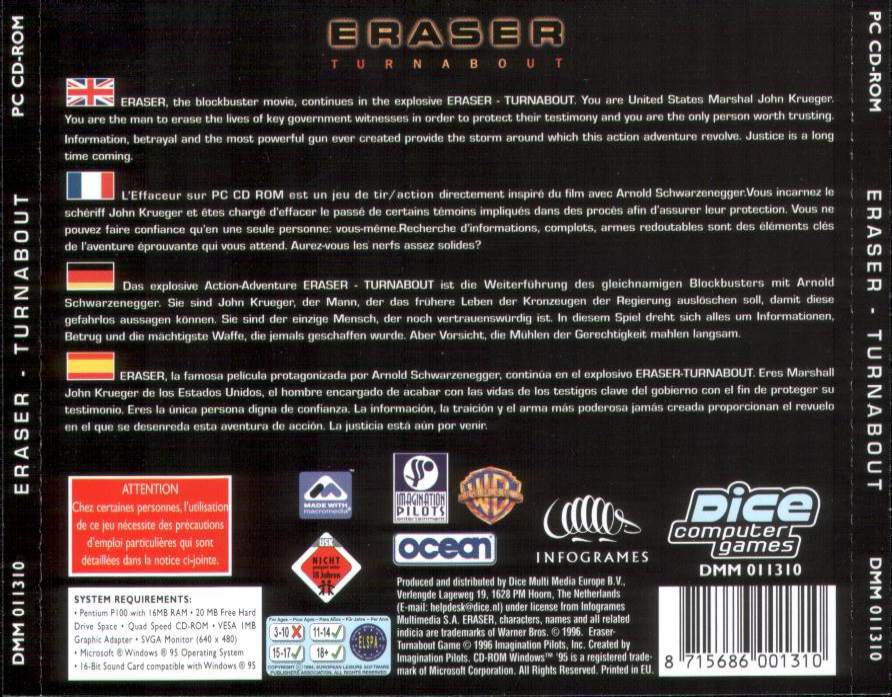 Eraser: Turnabout - zadn CD obal