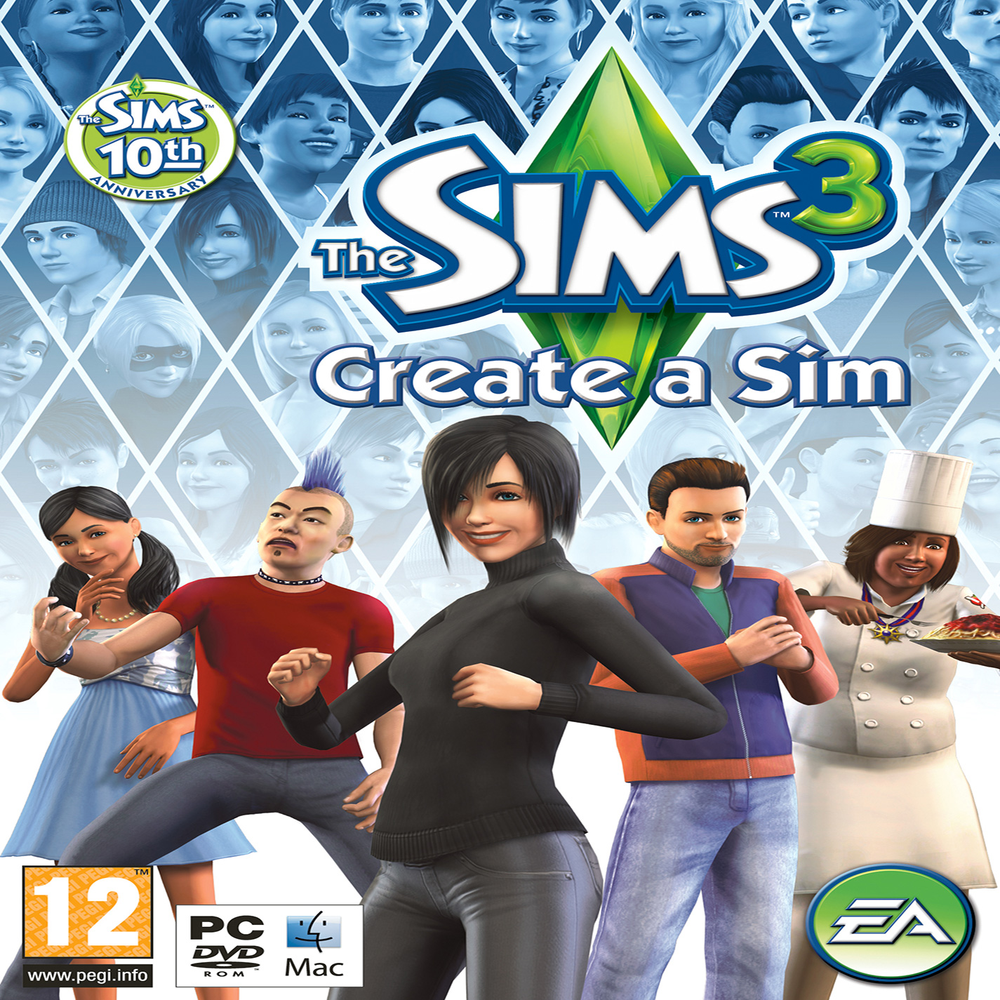 The Sims 3: Create a Sim - pedn CD obal 2