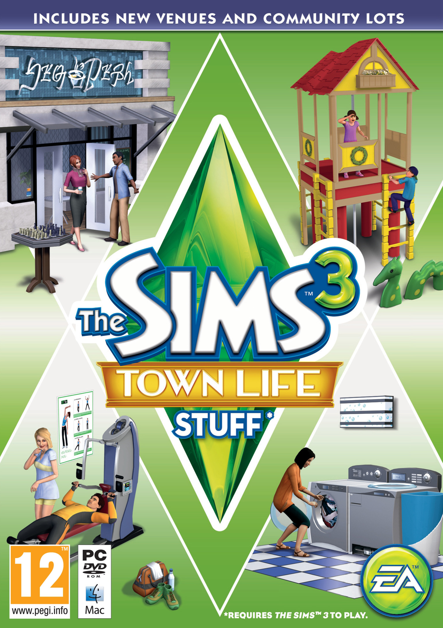 The Sims 3: Town Life Stuff - pedn DVD obal 2