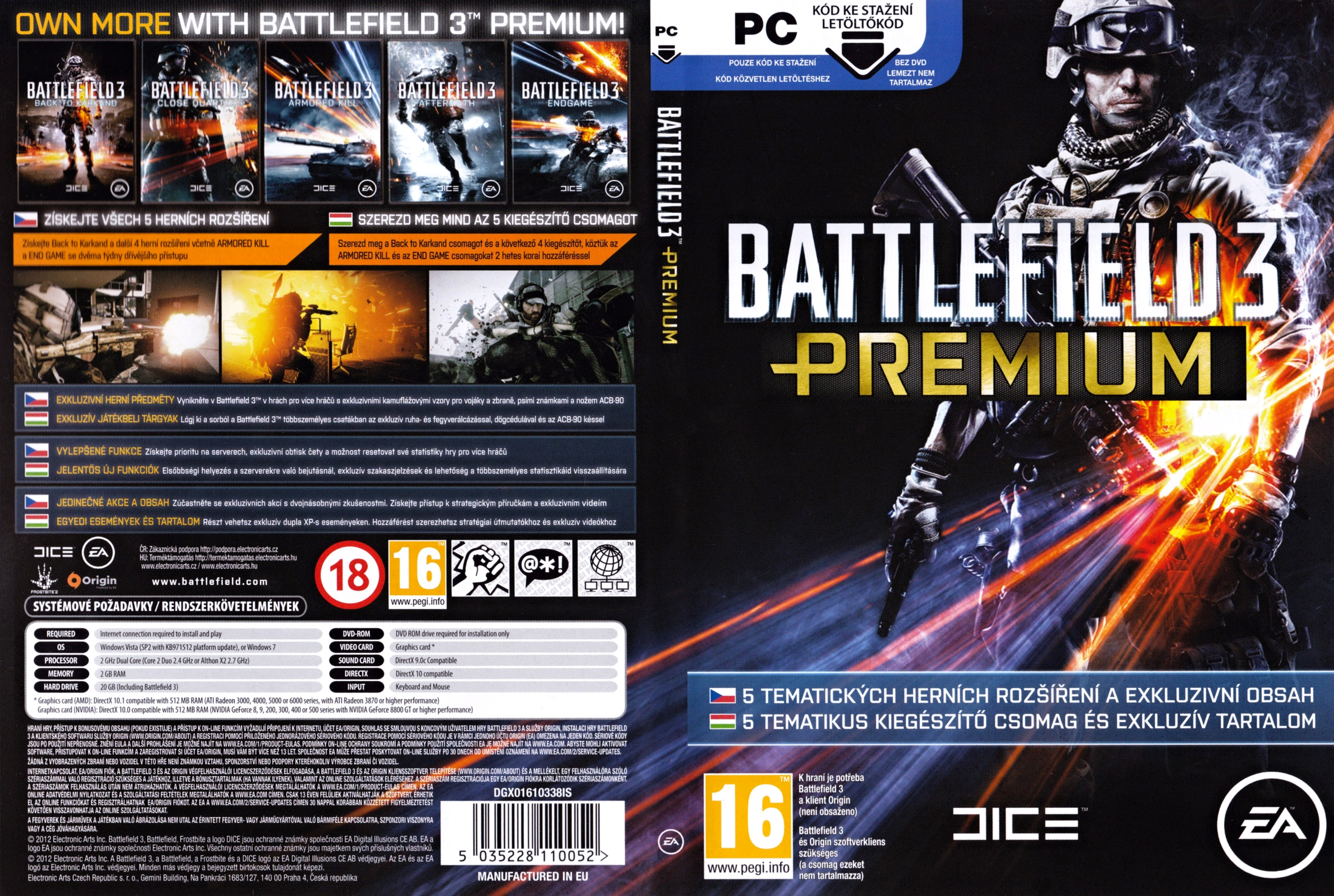 Battlefield 3 Premium - DVD obal