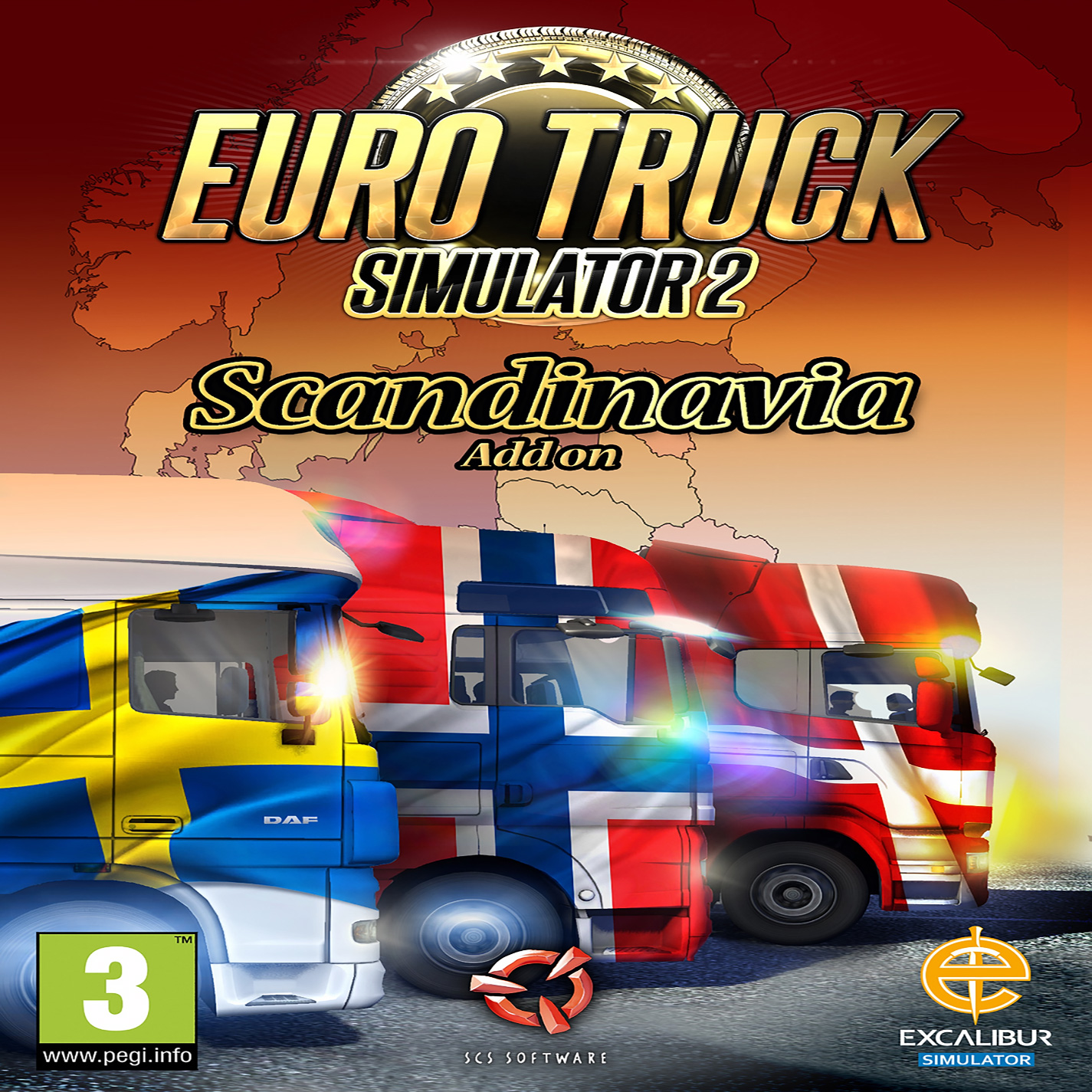 Euro Truck Simulator 2: Scandinavia - pedn CD obal