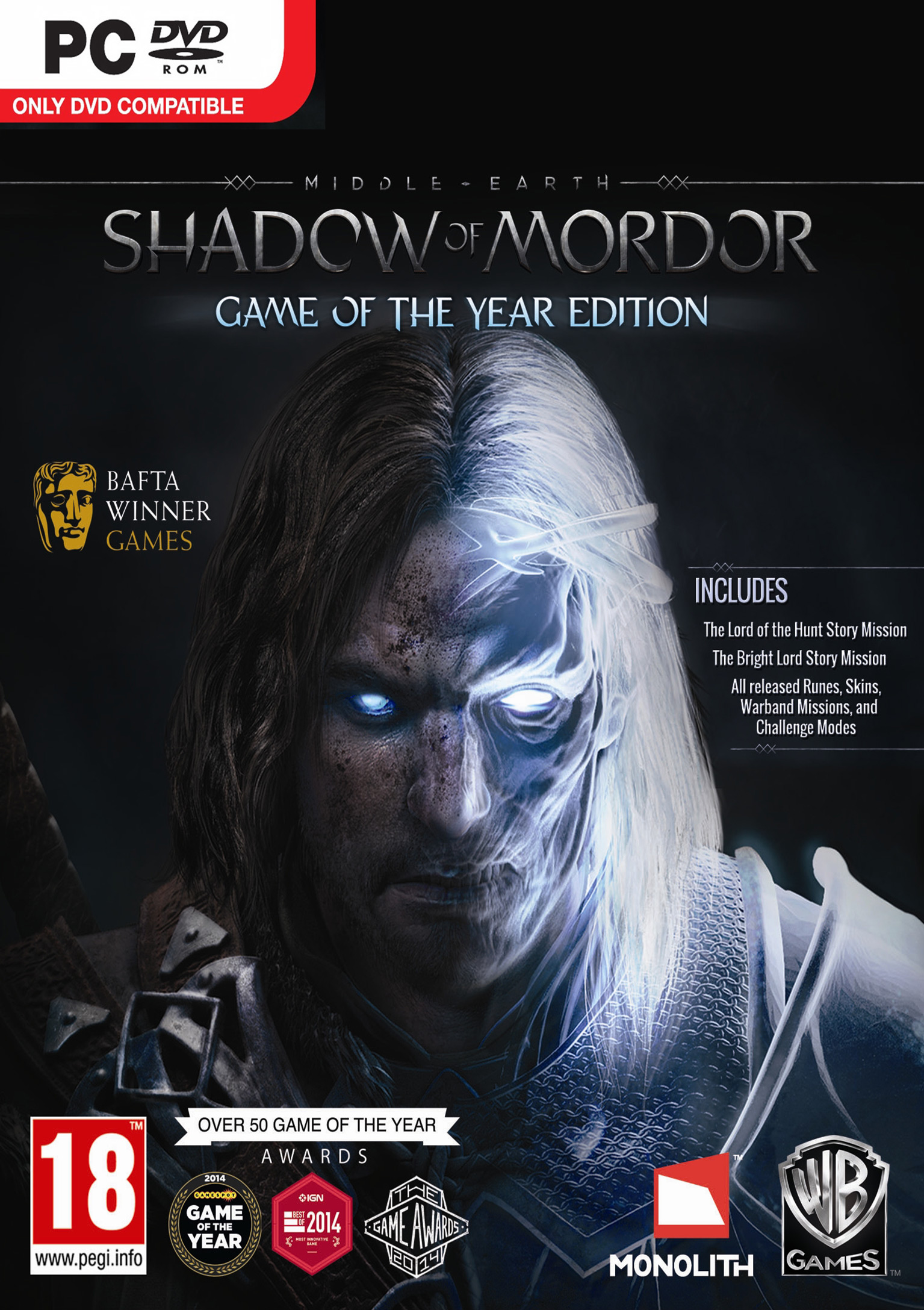 Middle-earth: Shadow of Mordor - Game of the Year Edition - pedn DVD obal