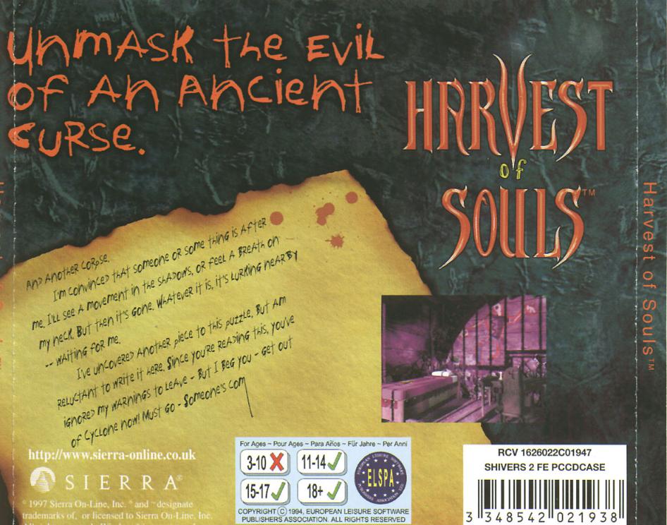 Harvest of Souls - zadn CD obal