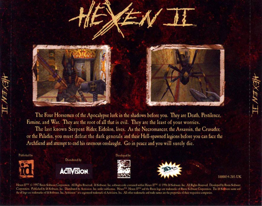 Hexen 2 - zadn CD obal