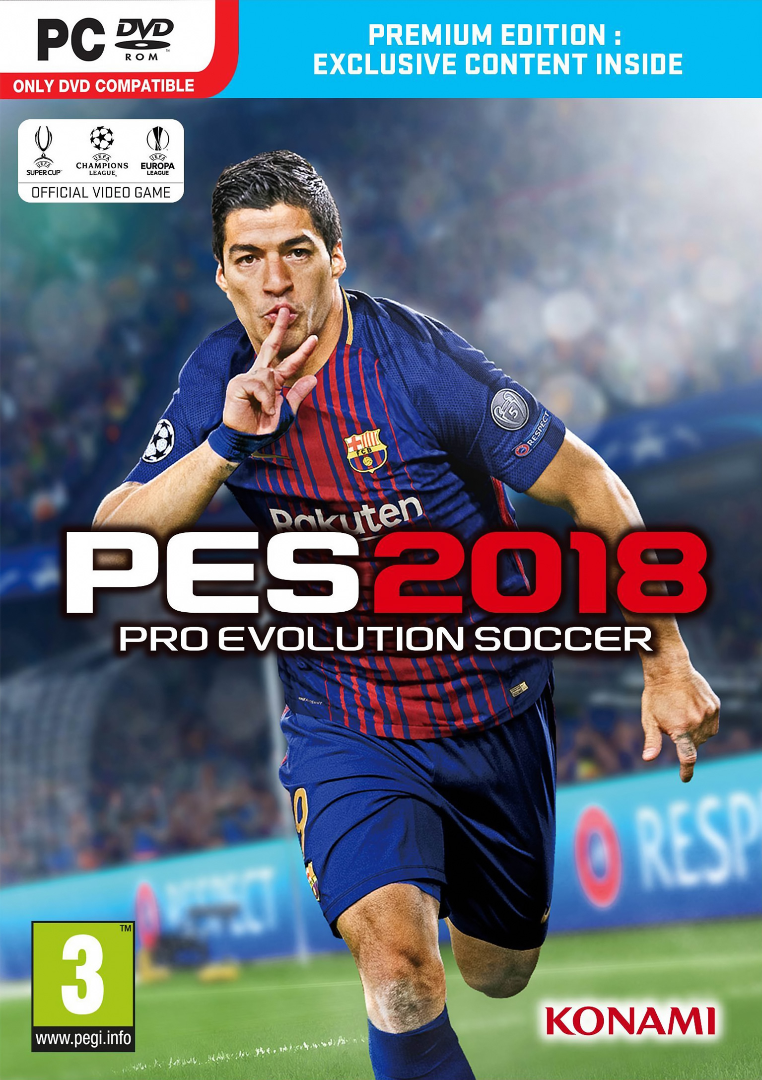 Pro Evolution Soccer 2018 - pedn DVD obal
