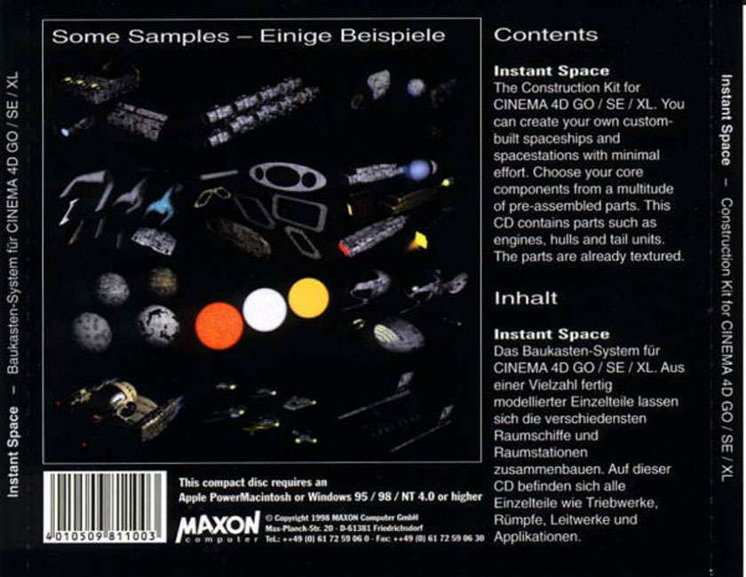 Instant Space - zadn CD obal