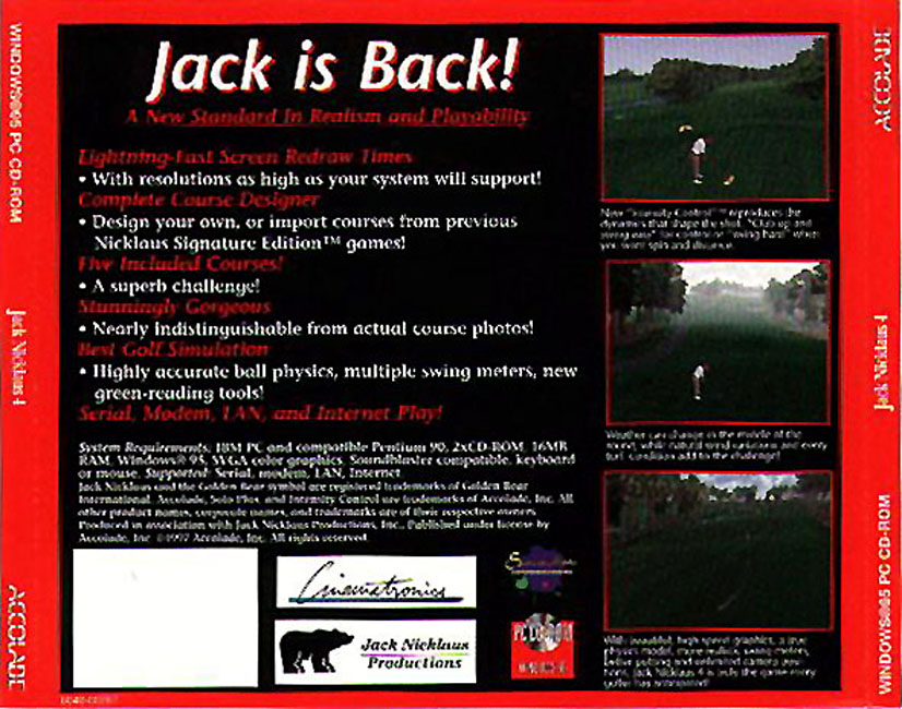 Jack Nicklaus 4 - zadn CD obal