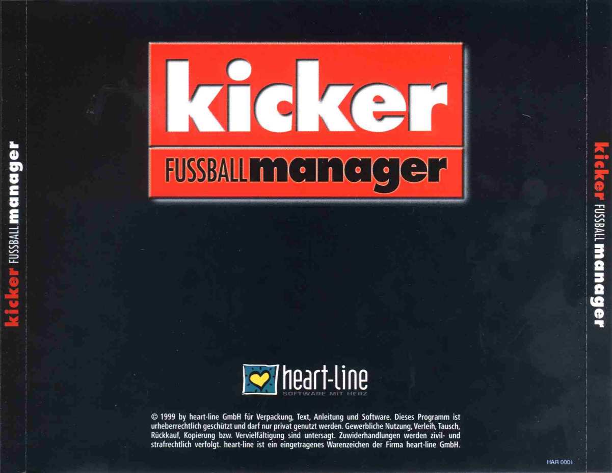 Kicker Fussball Manager - zadn CD obal