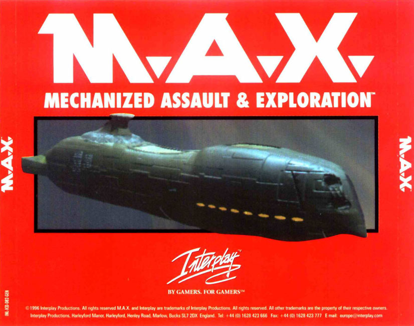 M.A.X.: Mechanized Assault & Exploration - zadn CD obal