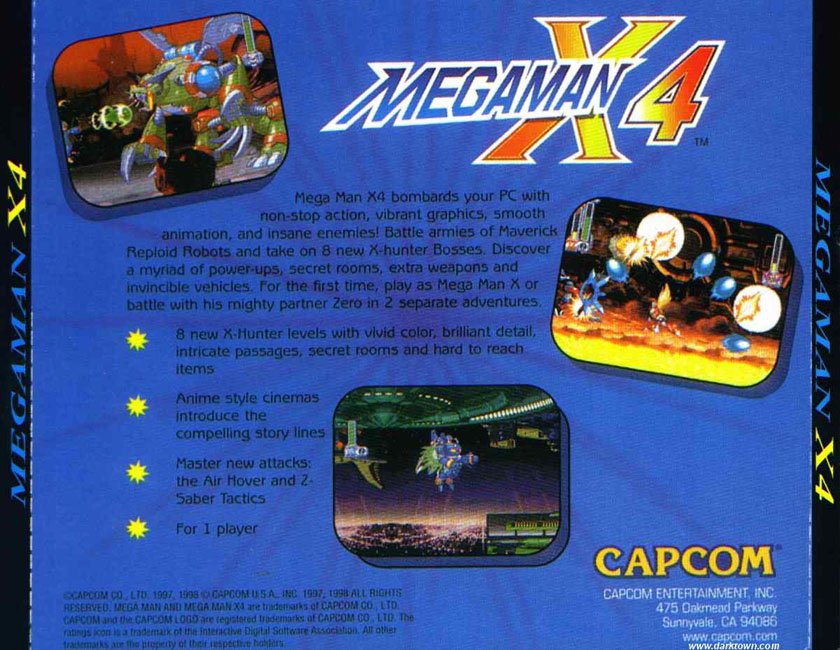MegaMan X4 - zadn CD obal