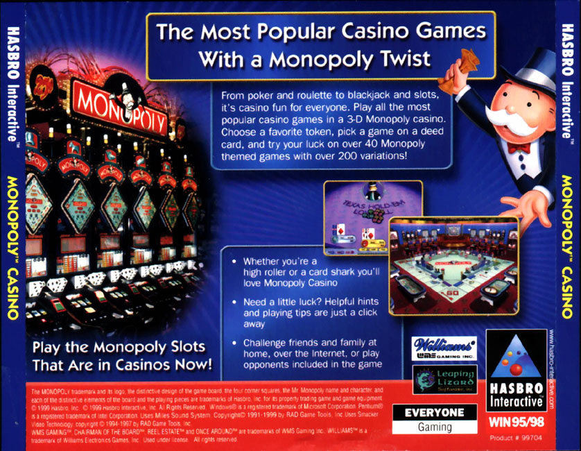 Monopoly Casino - zadn CD obal