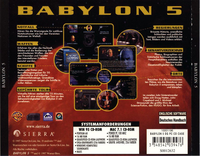Babylon 5 - zadn CD obal