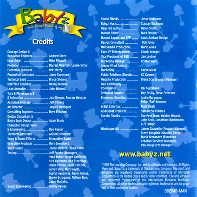 Babyz: Your Virtual Bundle of Joy - pedn vnitn CD obal