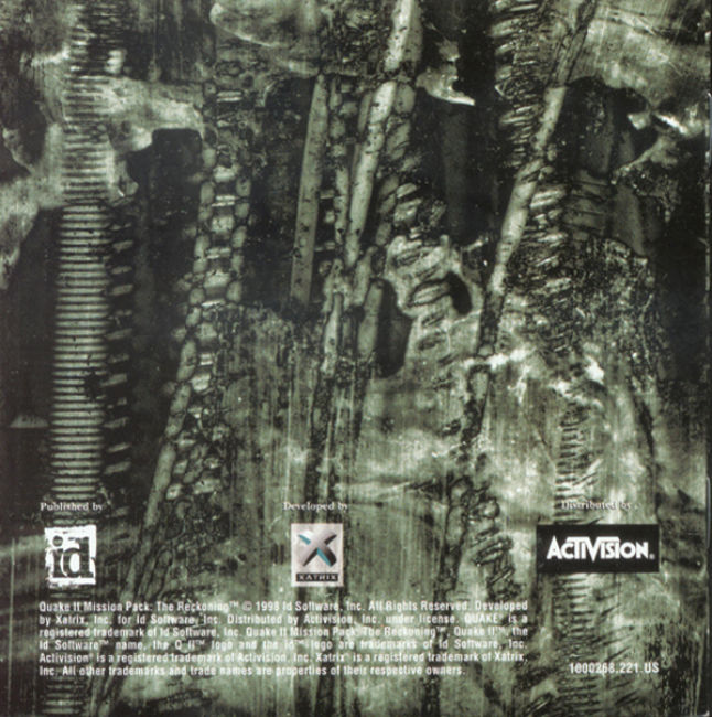 Quake 2 Mission Pack: The Reckoning - pedn vnitn CD obal