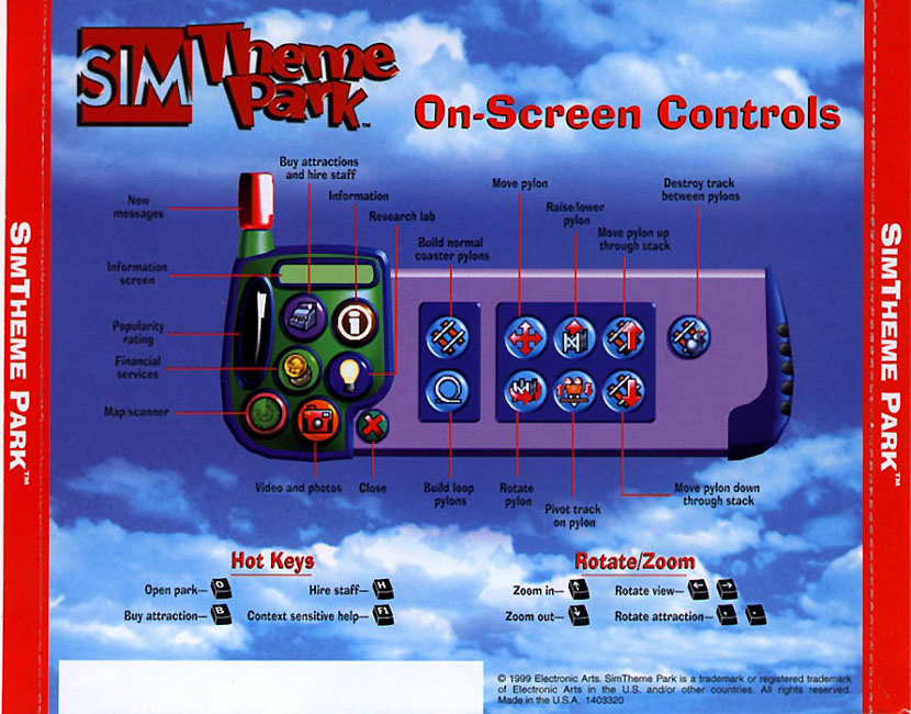 Sim Theme Park - zadn CD obal