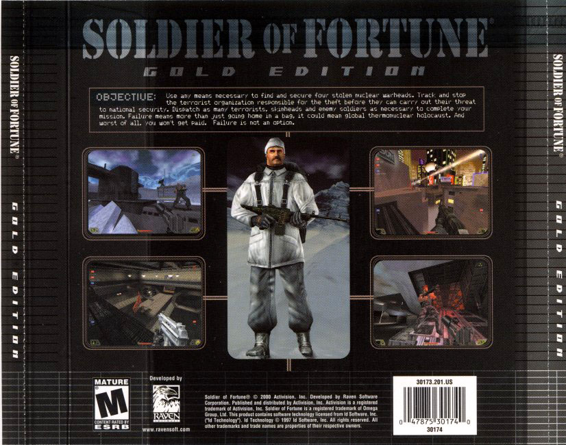 Soldier of Fortune: Gold Edition - zadn CD obal