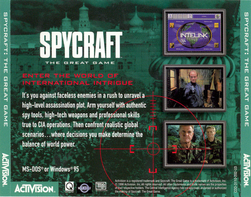 Spycraft: The Great Game - zadn CD obal