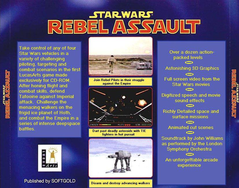 Star Wars: Rebel Assault - zadn CD obal