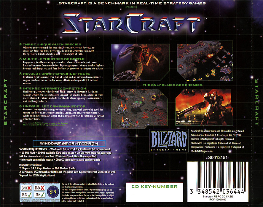 StarCraft - zadn CD obal