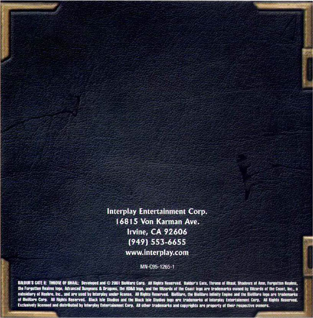 Baldur's Gate 2: Throne of Bhaal - pedn vnitn CD obal