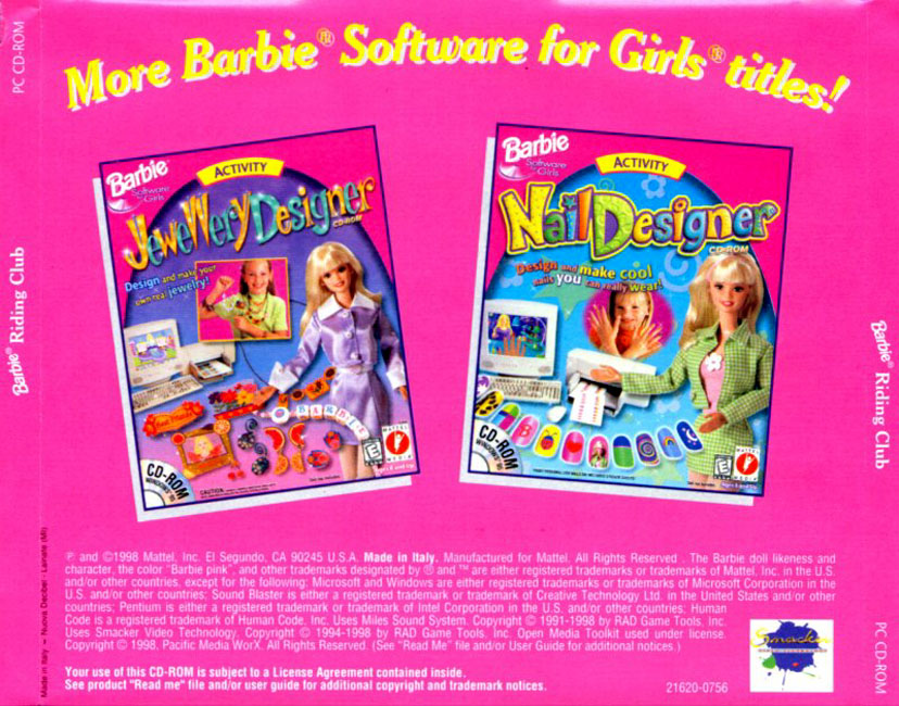 Barbie Adventure: Riding Club - zadn CD obal