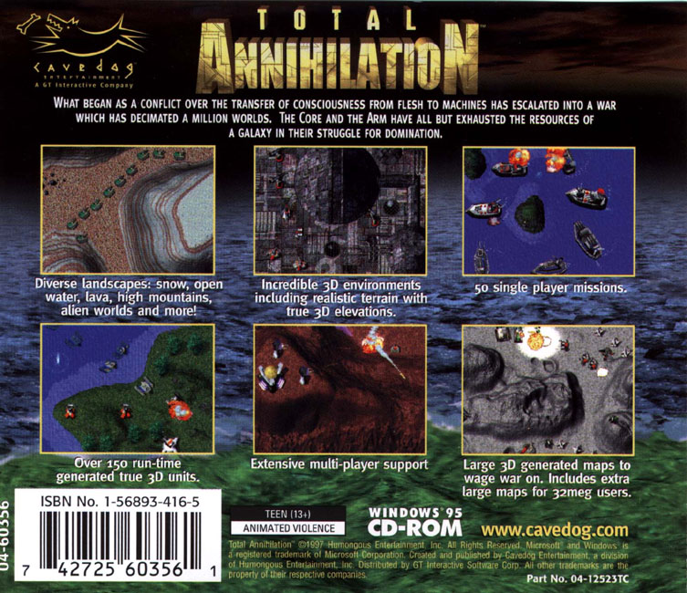 Total Annihilation - zadn CD obal