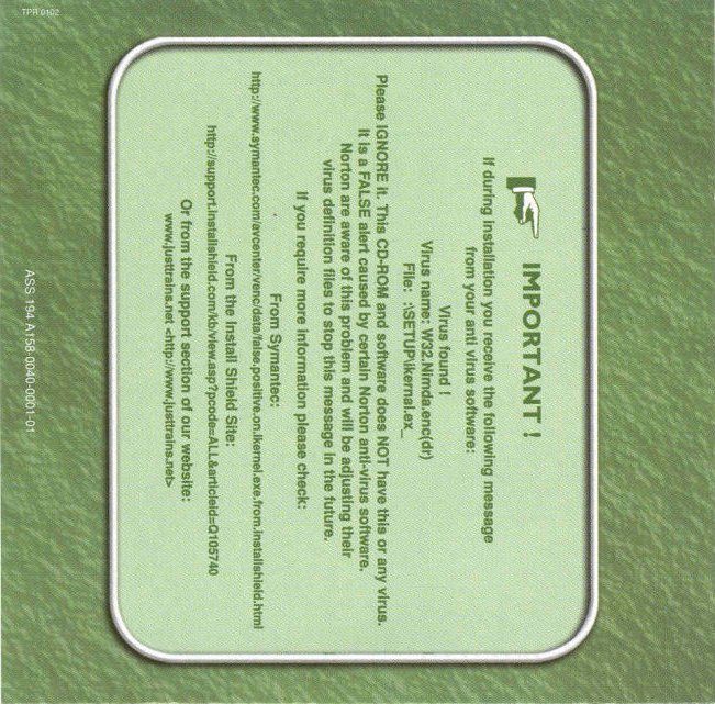 Train Sim Activity Pack - pedn vnitn CD obal