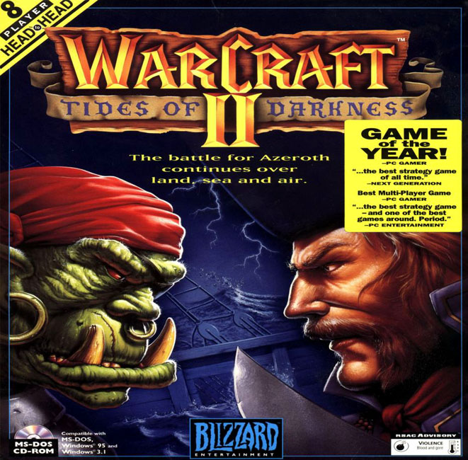 WarCraft 2: Tides of Darkness - pedn CD obal