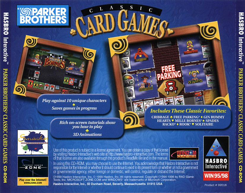 Parker Brothers: Classic Card Games - zadn CD obal