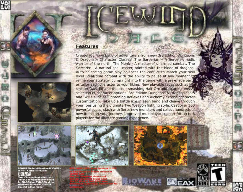 Icewind Dale 2 - zadn CD obal 2