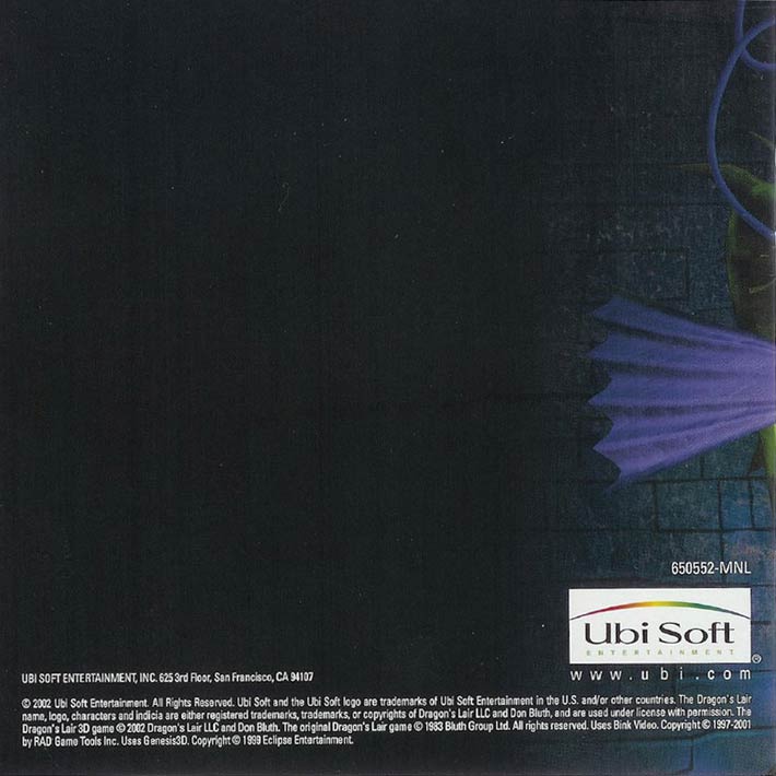 Dragon's Lair 3D: Return to the Lair - pedn vnitn CD obal