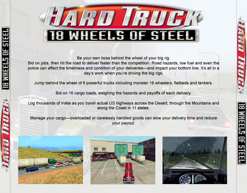 Hard Truck: 18 Wheels of Steel - zadn CD obal
