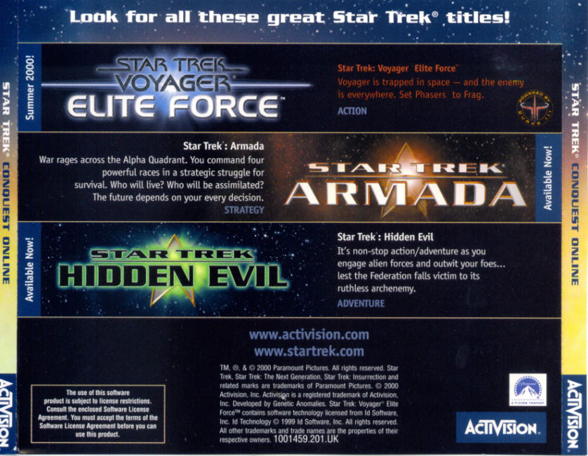 Star Trek: Conquest Online - zadn CD obal