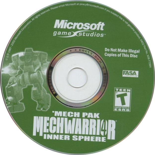MechWarrior 4: Inner Sphere 'Mech Pak - CD obal