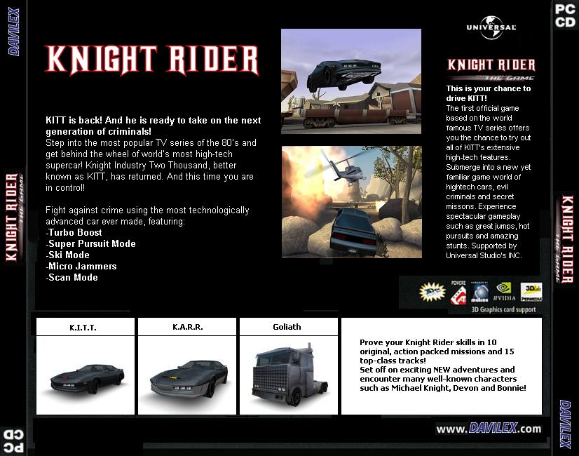 Knight Rider - The Game - zadn CD obal