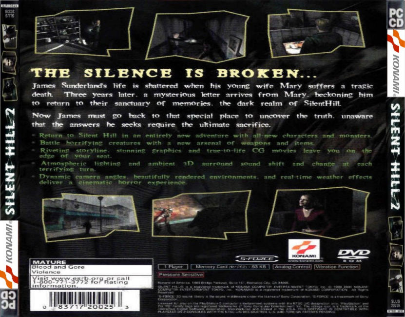 Silent Hill 2: Restless Dreams - zadn CD obal