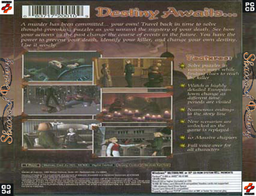 Shadow of Destiny - zadn CD obal
